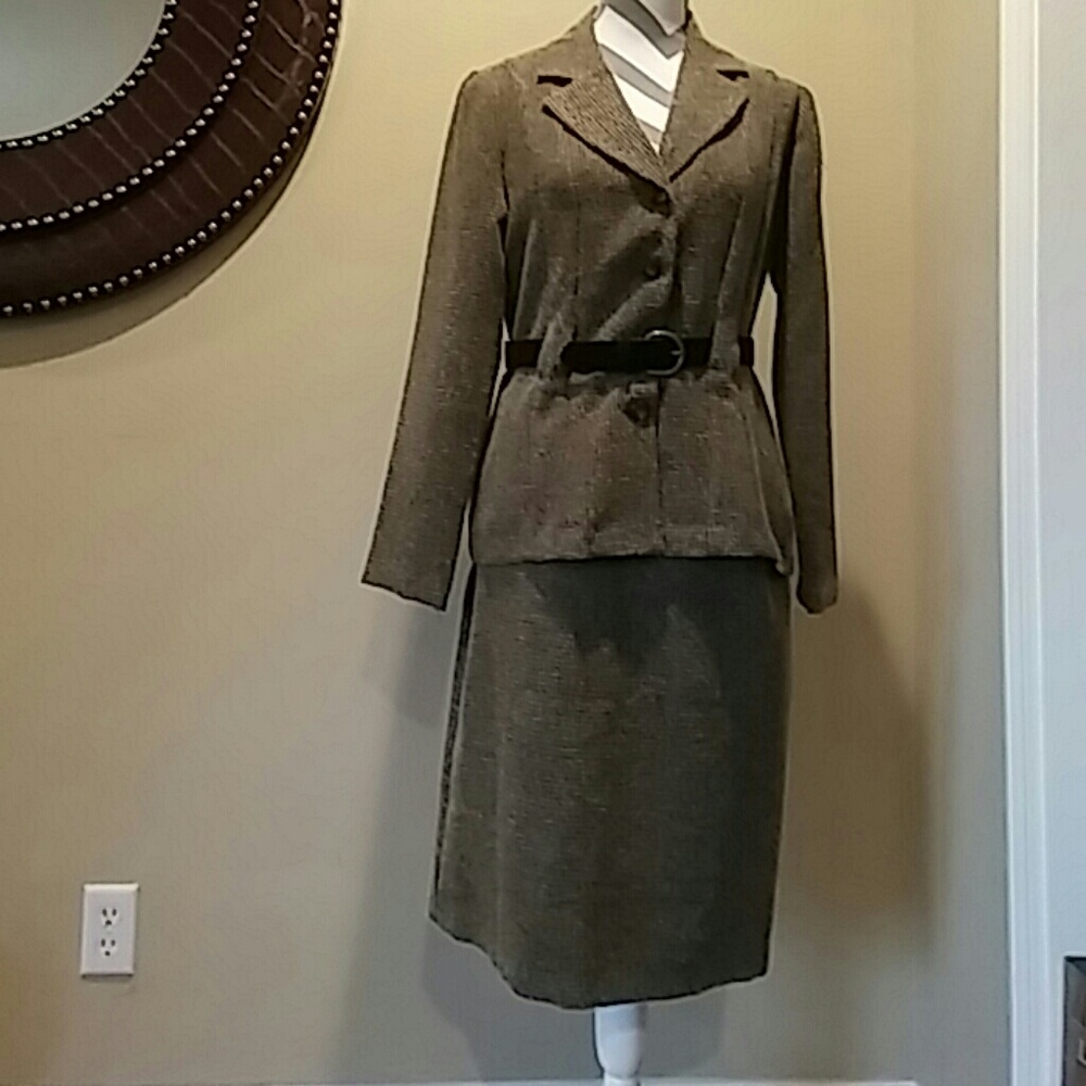 Brown tweeded suit